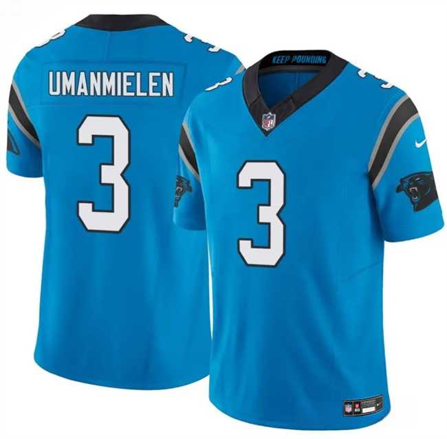 Mens Carolina Panthers #3 Princely Umanmielen Blue 2025 F.U.S.E. Vapor Limited Stitched Jersey Dzhi