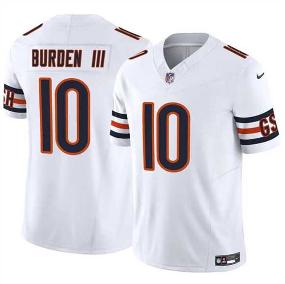 Mens Chicago Bears #10 Luther Burden III White 2025 F.U.S.E. Vapor Untouchable Limited Stitched Jersey Dzhi