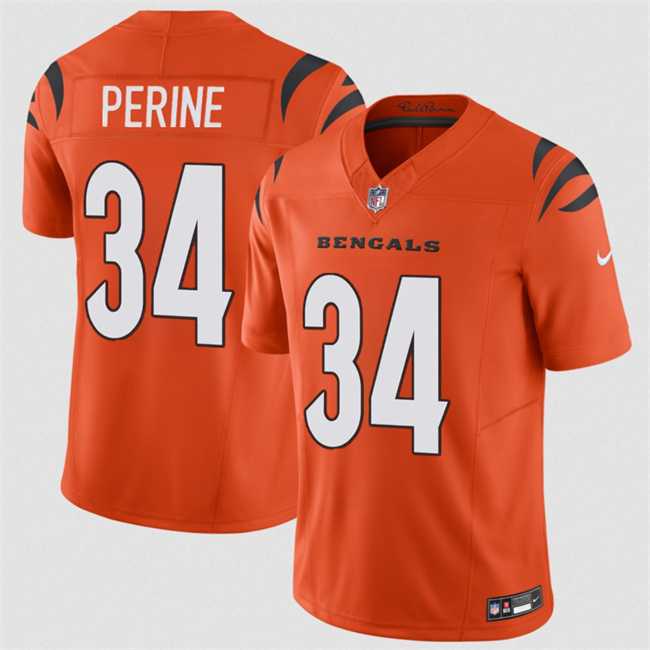 Mens Cincinnati Bengals #34 Samaje Perine Orange 2025 F.U.S.E. Vapor Untouchable Limited Stitched Jersey Dzhi