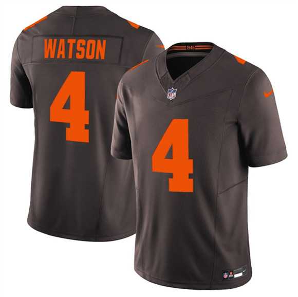 Mens Cleveland Browns #4 Deshaun Watson Brown 2025 F.U.S.E. Alpha Dawg Limited Stitched Jersey Dzhi