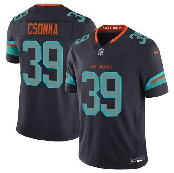 Mens Miami Dolphins #39 Larry Csonka Black 2025 F.U.S.E. Rivalries Vapor Limited Football Stitched Jersey Dzhi->->