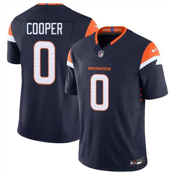 Mens Denver Broncos #0 Jonathon Cooper Navy F.U.S.E. Vapor Limited Stitched Jersey Dzhi