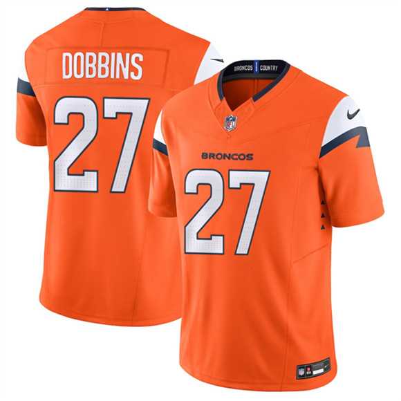 Mens Denver Broncos #27 J.K. Dobbins Orange 2025 F.U.S.E. Vapor Limited Stitched Jersey Dzhi