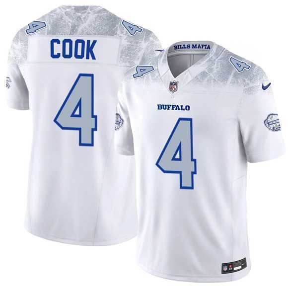 Mens Buffalo Bills #4 James Cook White 2025 F.U.S.E. Rivalries Vapor Limited Football Stitched Jersey Dzhi->->
