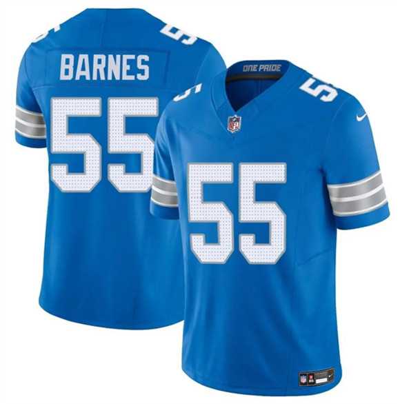 Mens Detroit Lions #55 Derrick Barnes Blue 2025 F.U.S.E. Vapor Limited Stitched Game Jersey Dzhi