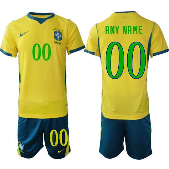Mens Brazil Custom Any Name And Number National Team FIFA x World Cup 2026 Home On Field Jersey