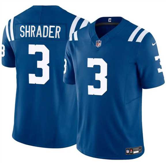 Mens Indianapolis Colts #3 Spencer Shrader Blue 2025 F.U.S.E. Vapor Limited Stitched Jersey Dzhi