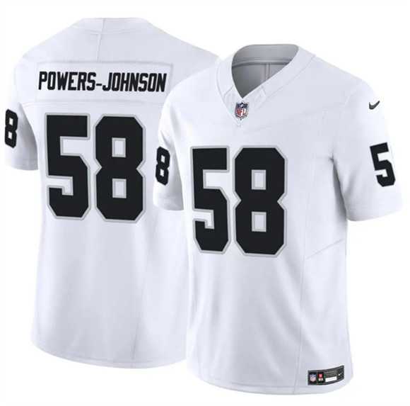 Mens Las Vegas Raiders #58 Jackson Powers-Johnson White 2025 F.U.S.E. Vapor Untouchable Limited Stitched Jersey Dzhi
