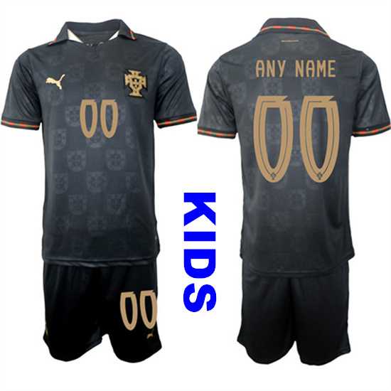 Youth Portugal Custom Any Name And Number National Team FIFA x World Cup 2026 Away Gray On Eusebio spe