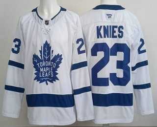 Mens Toronto Maple Leafs #23 Matthew Knies White Authentitc Jersey