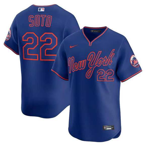 Mens New York Mets #22 Juan Soto Royal Alternate Limited Stitched Jersey Dzhi
