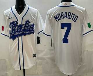 Mens Italy #7 Nick Morabito White 2026 World Baseball Classic Cool Base Jersey