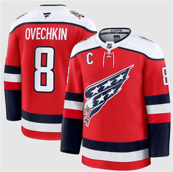 Mens Washington Capitals #8 Alexander Ovechkin Red 2025-26 C Patch Alternate Stitched Jersey Dzhi