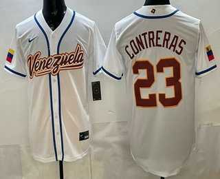 Mens Venezuela #23 William Contreras White 2026 World Baseball Classic Cool Base Jersey
