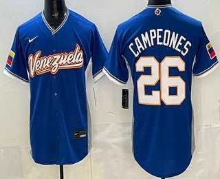 Mens Venezuela #26 Venezuela Blue 2026 World Baseball Classic Cool Base Jersey
