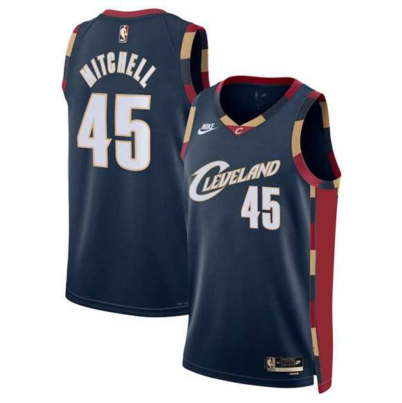 Mens Cleveland Cavaliers #45 Donovan Mitchell Donovan Mitchell Navy 2025 Classic Edition Stitched Jersey Dzhi