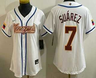 Womens Venezuela #7 Eugenio Suarez White 2026 World Baseball Classic Cool Base Jersey->2026 world baseball classic->MLB Jersey