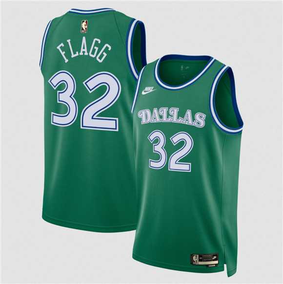 Mens Dallas Mavericks #32 Cooper Flagg Green 2025 Classic Edition Stitched Jersey Dzhi