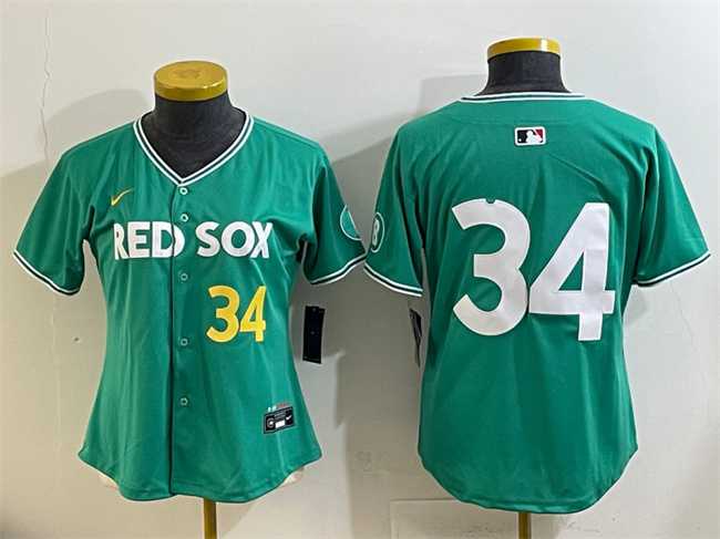 Youth Boston Red Sox #34 David Ortiz Green 2025 City Connect Limited Stitched Baseball Jersey