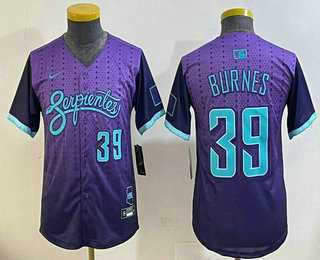 Youth Arizona Diamondbacks #39 Corbin Burnes Purple 2025 City Connect Limited Jersey
