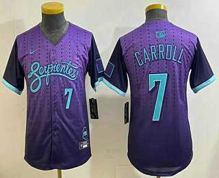 Youth Arizona Diamondbacks #7 Corbin Carroll Purple 2025 City Connect Limited Jersey