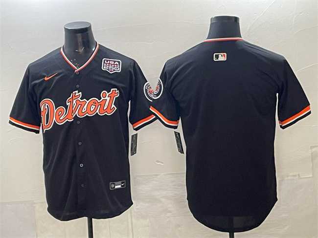 Mens Detroit Tigers Blank Navy 2026 Alternate USA 250 Patch Vapor Premier Limited Stitched Jersey Dzhi