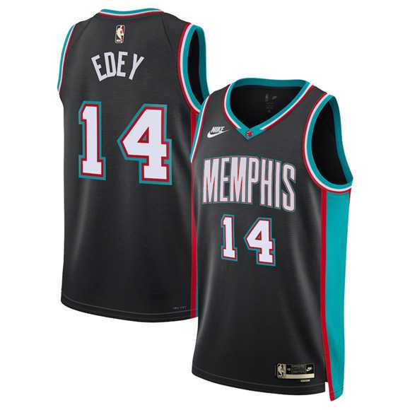 Mens Memphis Grizzlies #14 Zach Edey Black 2025 Classic Edition Stitched Jersey Dzhi