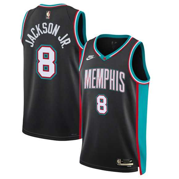 Mens Memphis Grizzlies #8 Jaren Jackson Jr. Black 2025 Classic Edition Stitched Jersey Dzhi