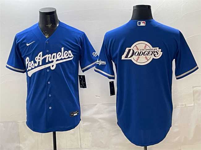 Mens Los Angeles Dodgers Team Big Logo Royal Alternate Stadium Stitched Jerseys Dzhi