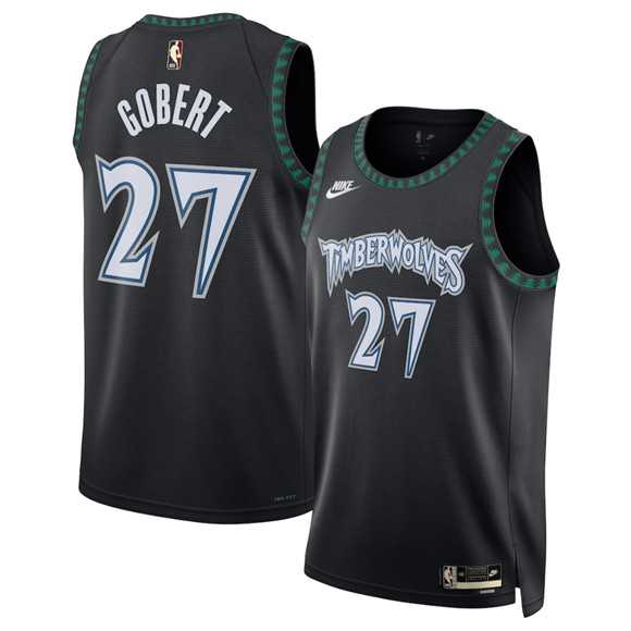 Mens Minnesota Timberwolves #27 Rudy Gobert Black 2025 Classic Edition Stitched Jersey Dzhi