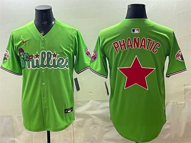 Mens Philadelphia Phillies Light Green Phanatic Limited Stitched Jersey Dzhi