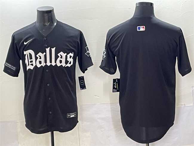Mens Dallas Cowboys Blank Black Gothic Lone Star Edition Limited Stitched Baseball Jersey