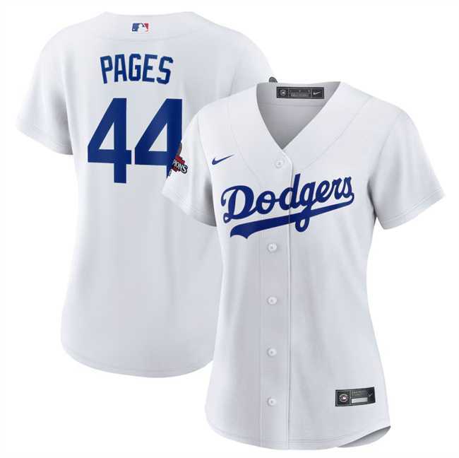 Womens Los Angeles Dodgers #44 Andy Pages White 2024 World Series Champions Cool Base Stitched Jersey Dzhi