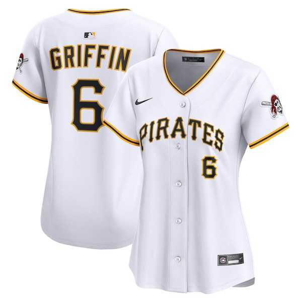 Womens Pittsburgh Pirates #6 Konnor Griffin Nike White Home Limited Jersey Dzhi