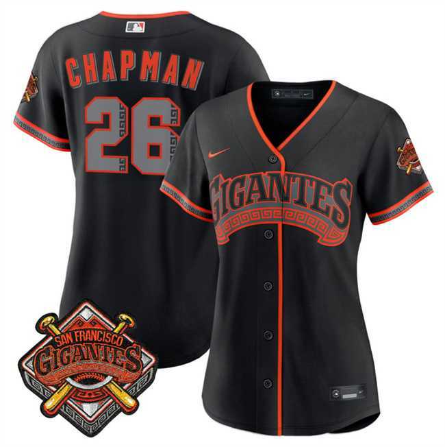 Womens San Francisco Giants #26 Matt Chapman Black 2026 Alternate Stadium Stitched Jersey Dzhi