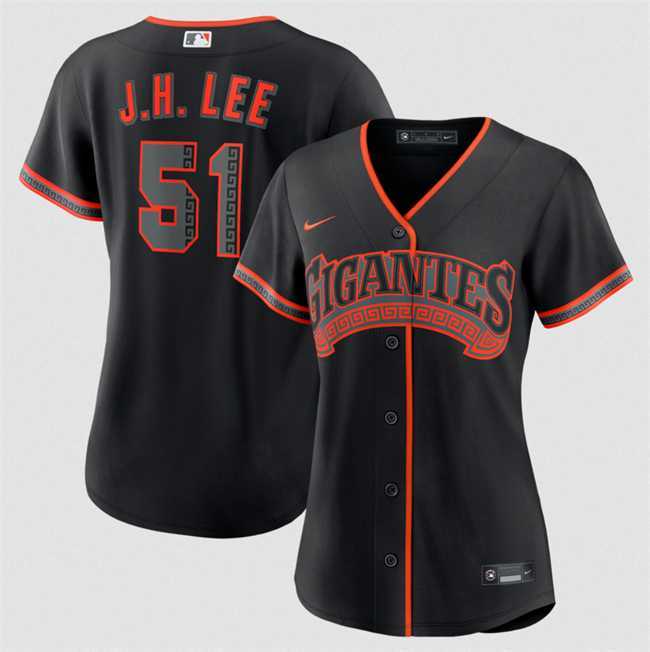 Womens San Francisco Giants #51 Jung Hoo Lee Black 2026 Alternate Stitched Jersey Dzhi