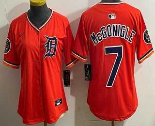 Womens Detroit Tigers #7 Kevin McGonigle Orange Limited Jersey