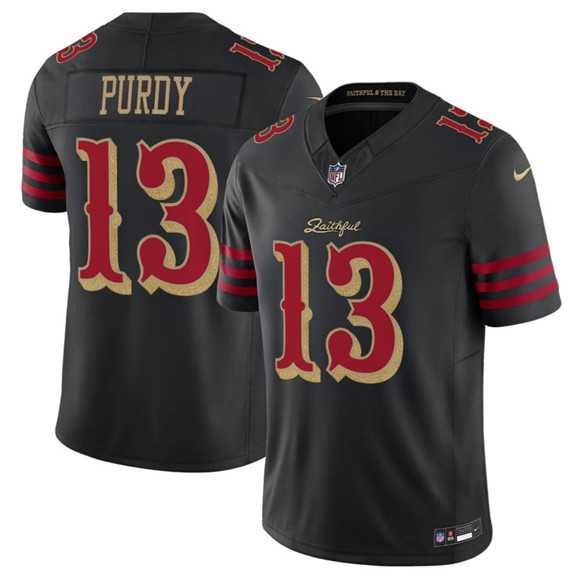 Mens San Francisco 49ers #13 Brock Purdy Black 2025 F.U.S.E. Rivalries Vapor Limited Stitched Jersey Dzhi