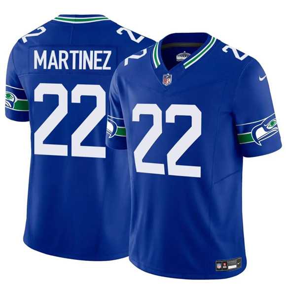 Mens Seattle Seahawks #22 Damien Martinez Royal 2025 F.U.S.E Throwback Vapor Limited Stitched Jersey Dzhi