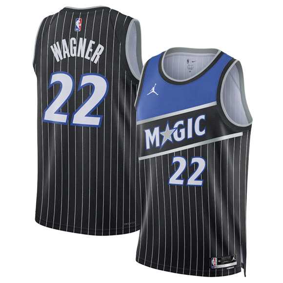 Mens Orlando Magic #22 Franz Wagner Black 2025 Statement Edition Stitched Jersey Dzhi