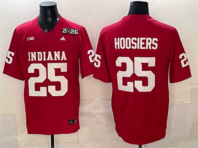 Mens Indiana Hoosiers #25 Hoosiers Red F.U.S.E. 2026 Patch Stitched Football Jersey