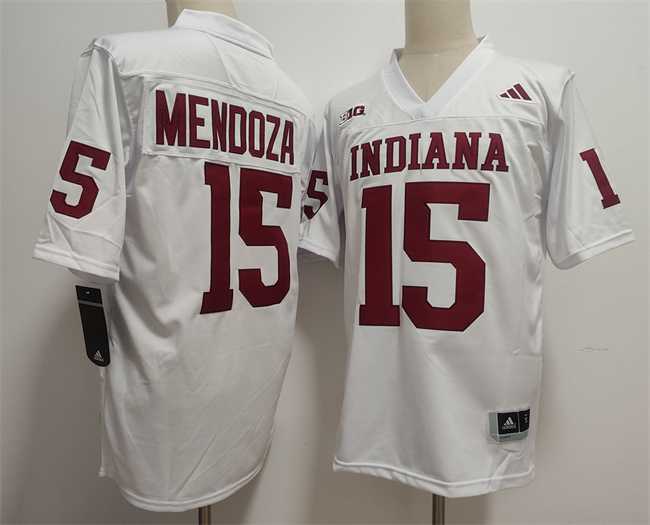 Mens Indiana Hoosiers #15 Fernando Mendoza White Stitched Basketball Jersey
