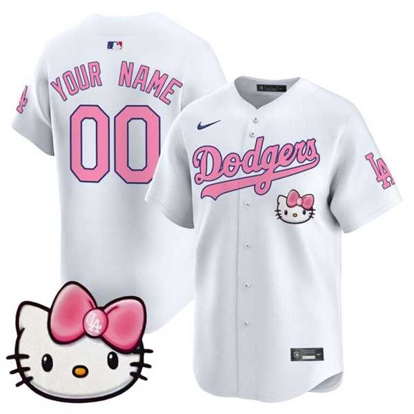 Mens Los Angeles Dodgers ACTIVE PLAYER Custom White 2025 Hello Kitty Vapor Premier Limited Stitched Baseball Jersey