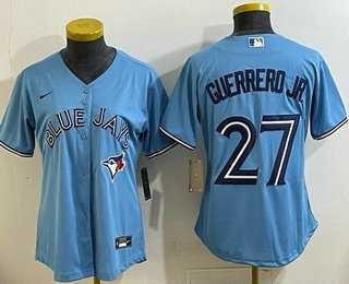 Womens Toronto Blue Jays #27 Vladimir Guerrero Jr Light Blue Cool Base Jersey