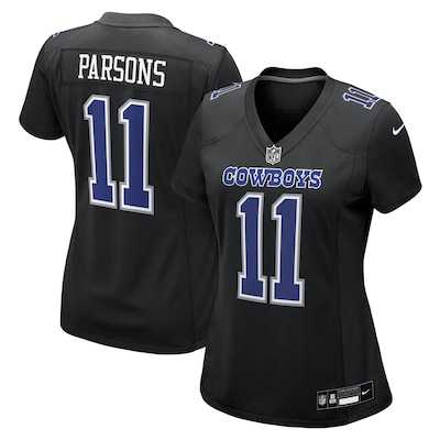 Womens Dallas Cowboys #11 Micah Parsons Carbon Black Fashion Nike Game Jersey Dzhi