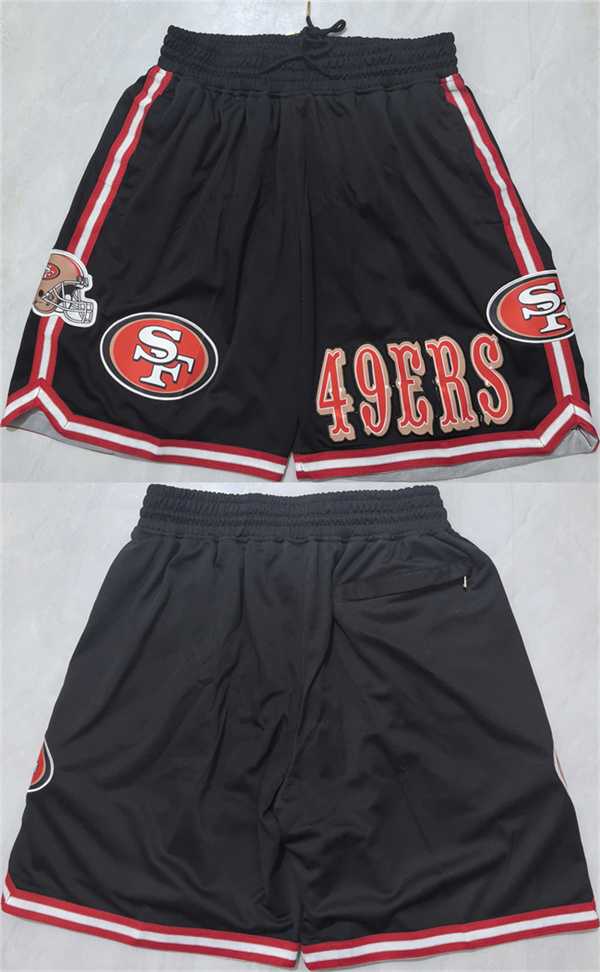 Mens San Francisco 49ers Black Shorts (Run Small)