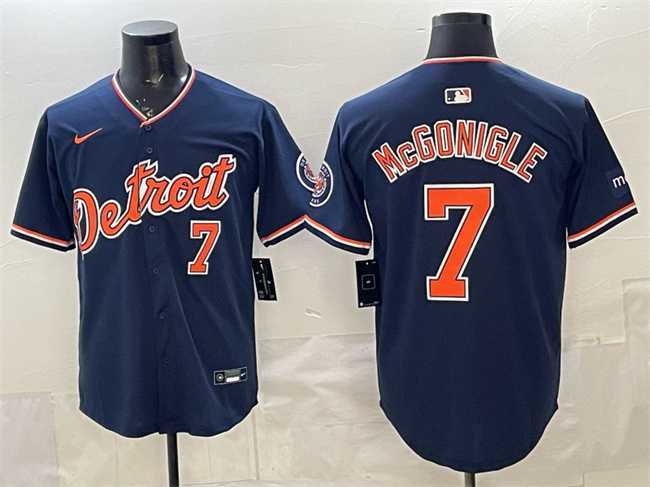 Mens Detroit Tigers #7 Kevin McGonigle Navy 2026 Alternate Vapor Premier Limited Stitched Jersey