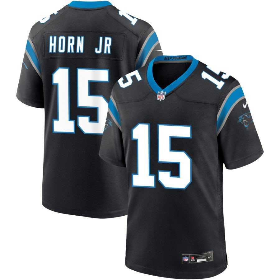 Men & Women & Youth Carolina Panthers #15 Jimmy Horn Jr Black 2025 Vapor Limited Stitched Jersey