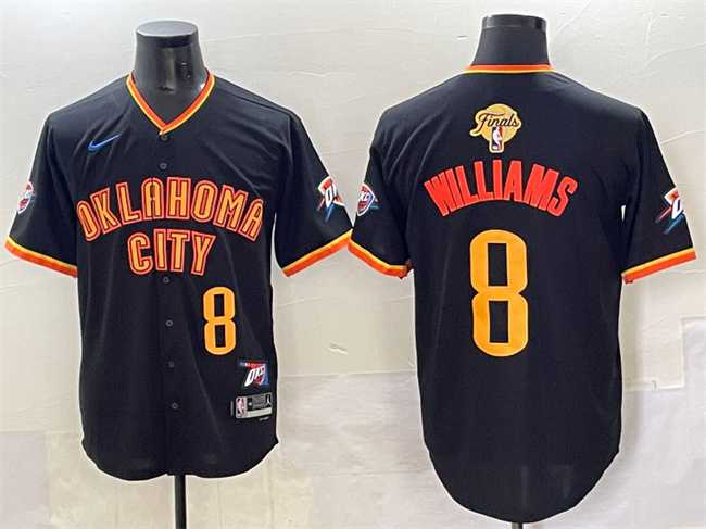 Mens Oklahoma City Thunder #8 Jalen Williams Black 2025 Finals Vapor Stitched Baseball Jersey