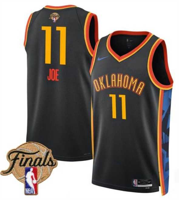 Mens Oklahoma City Thunder #11 Isaiah Joe Black 2024-25 City Edition Stitched Jersey Dzhi